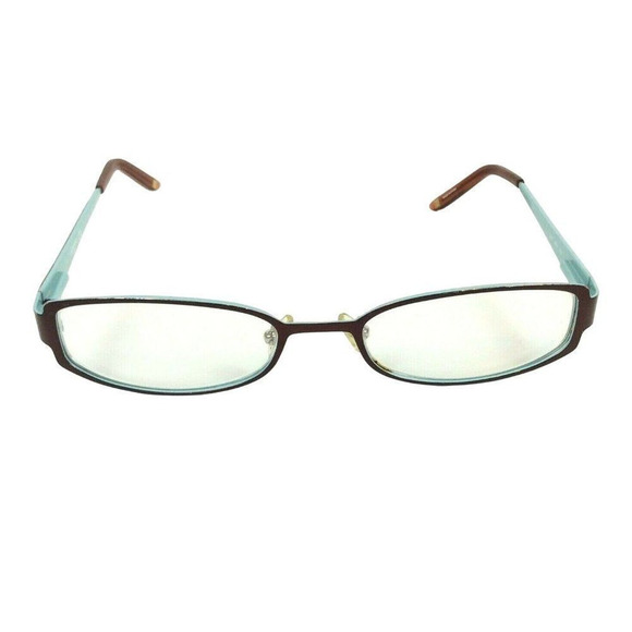 Liz Claiborne Eyeglass Glasses Frames L321 Brown Blue Metal Rectangle 51 18 130 - Picture 2 of 9